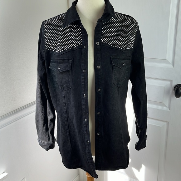 DG2 by Diane Gilman Black Denim Snap-closure Jacket - Picture 7 of 9